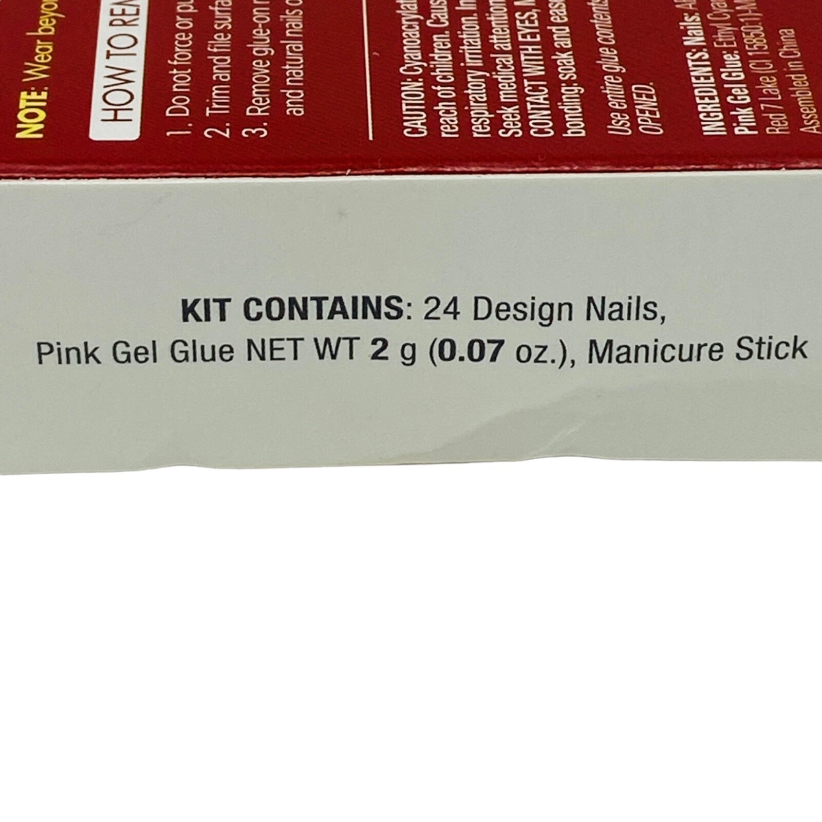 KISS GOLD FINGER ITEM #GF80 FULL COVER FINGER Long length 24NAILS Pink Gel Glue