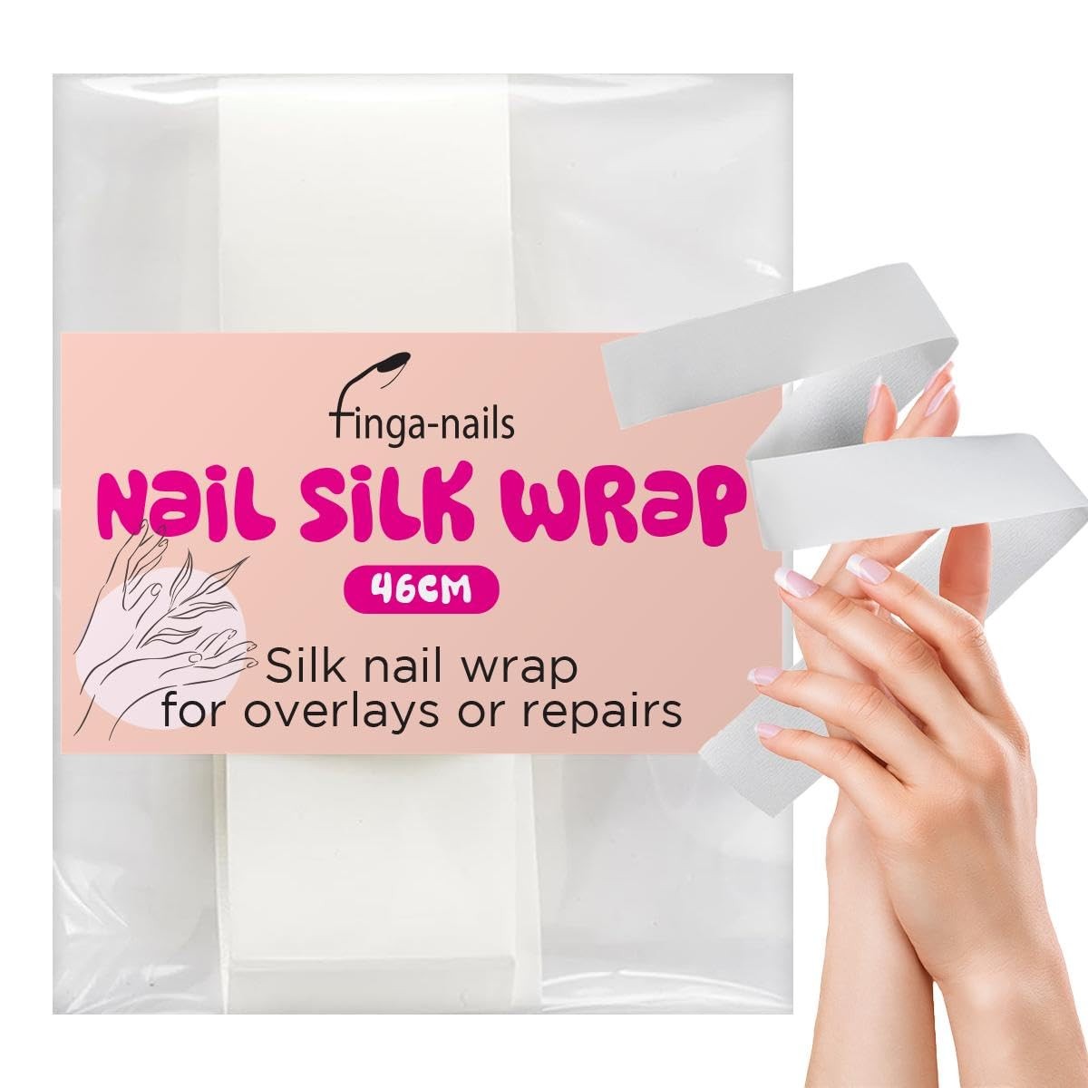 Silk Wrap for Nails 46cm Cracked Nail Repair 0.01 Ounce (Pack of 1), Clear
