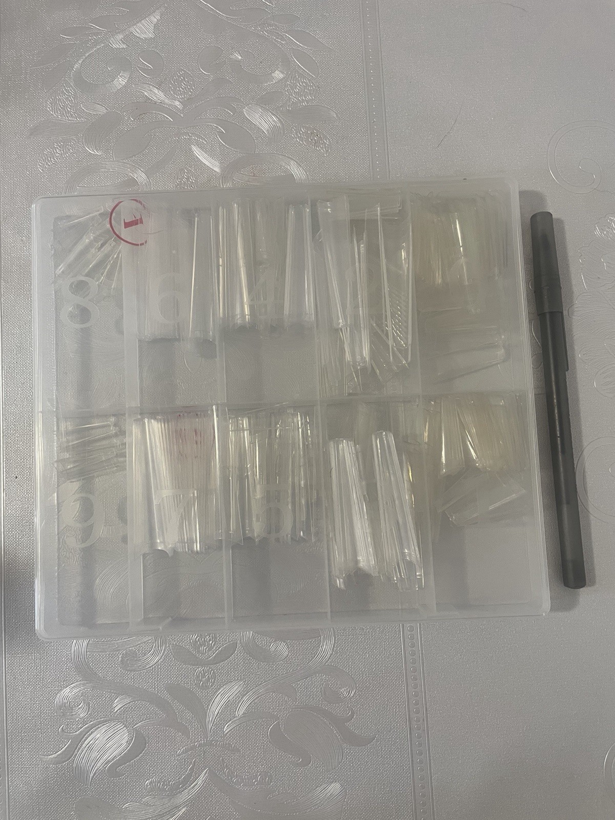 Crystal Clear Nail Tips Clear Long Square Full Cover Plastic with Box for Art
