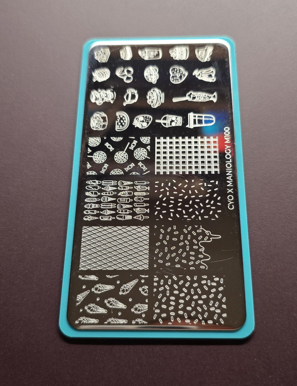 M100 Cyo X Maniology Design Contest Sweet Thing Candy Cake Nail Stamp Plate HTF