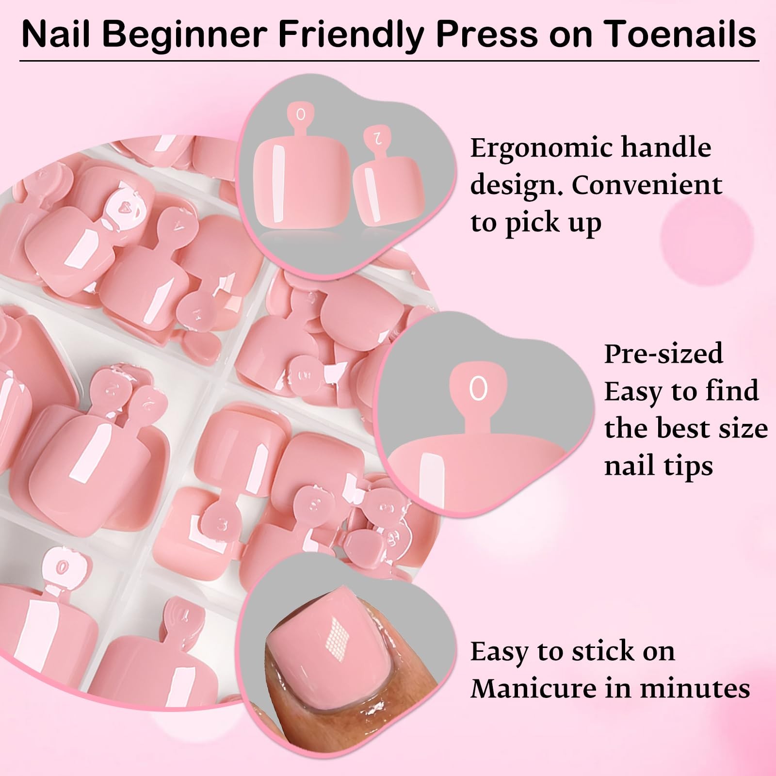120pc Nude Press on Toenails Women Fake Toe Nail Press ons Pedicure with Glue…