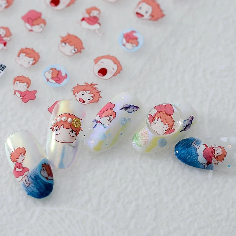 Kawaii Ocean Girl Nail Stickers – Cute Anime Pony Theme (339)