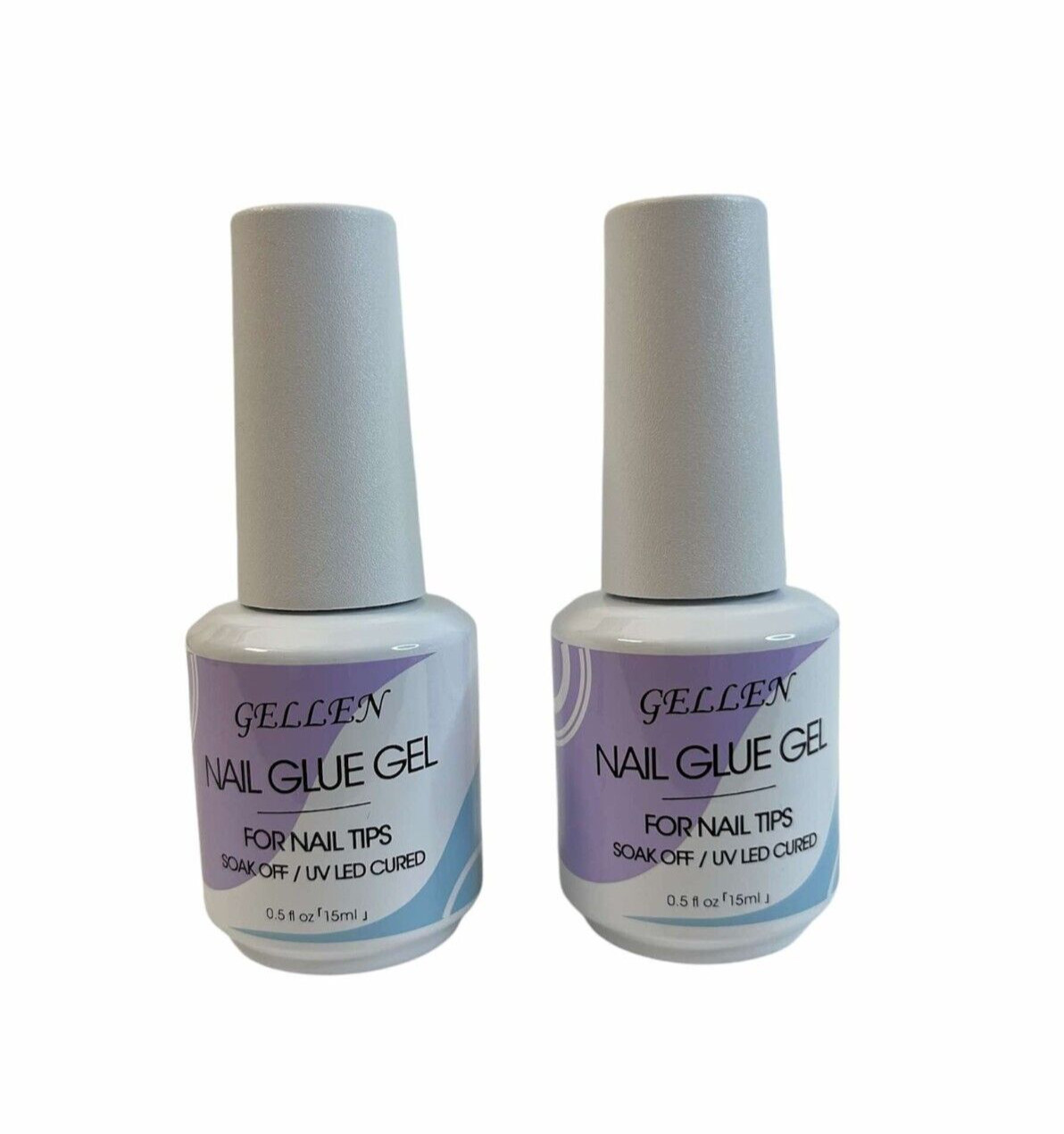 Nail Glue Gel, GELLEN-For Nail Tips-Multifunction 2 Pack 15 ml Soak Off, UV/LED+