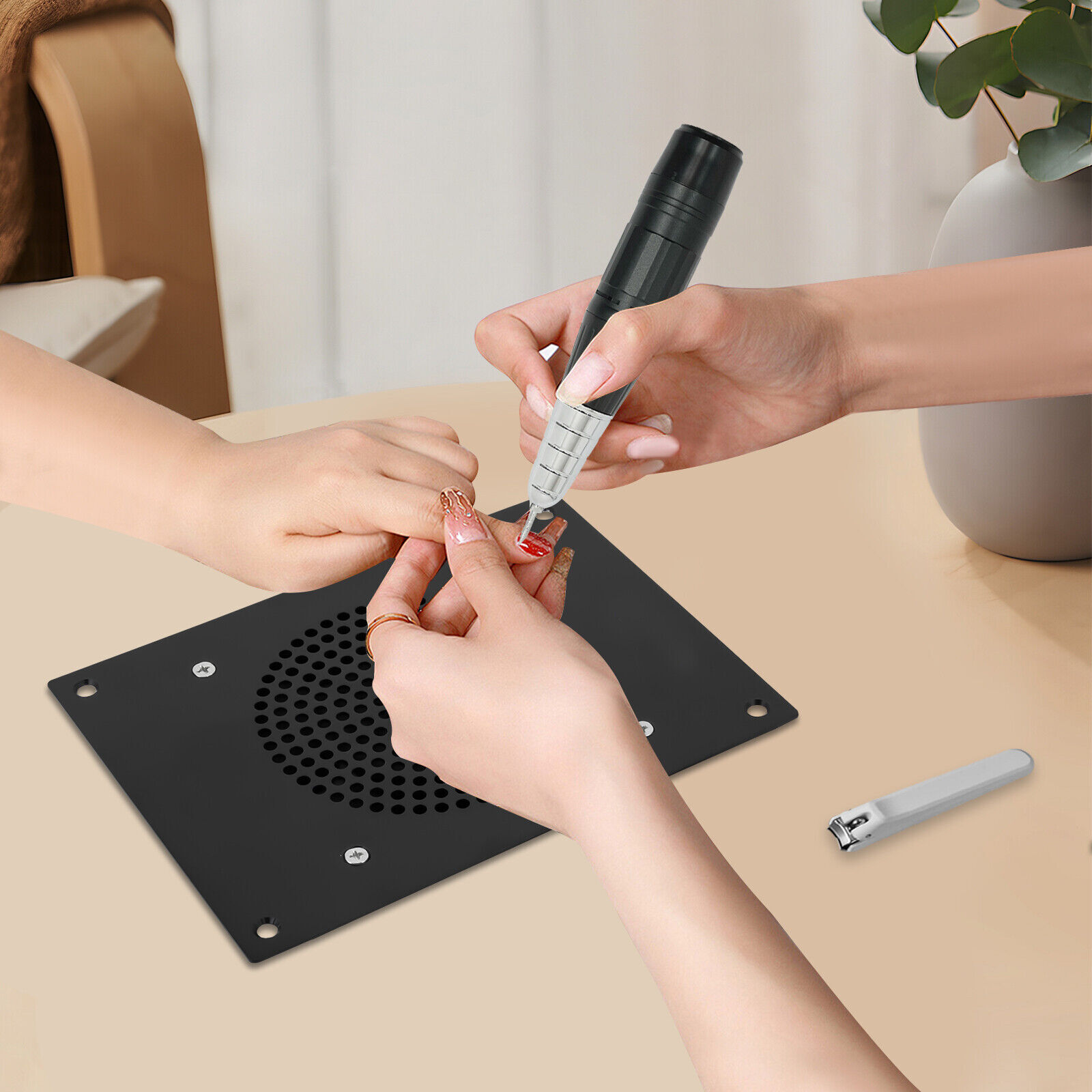 6W electric high-efficiency nail dust collector black wired Nail Dust Collector