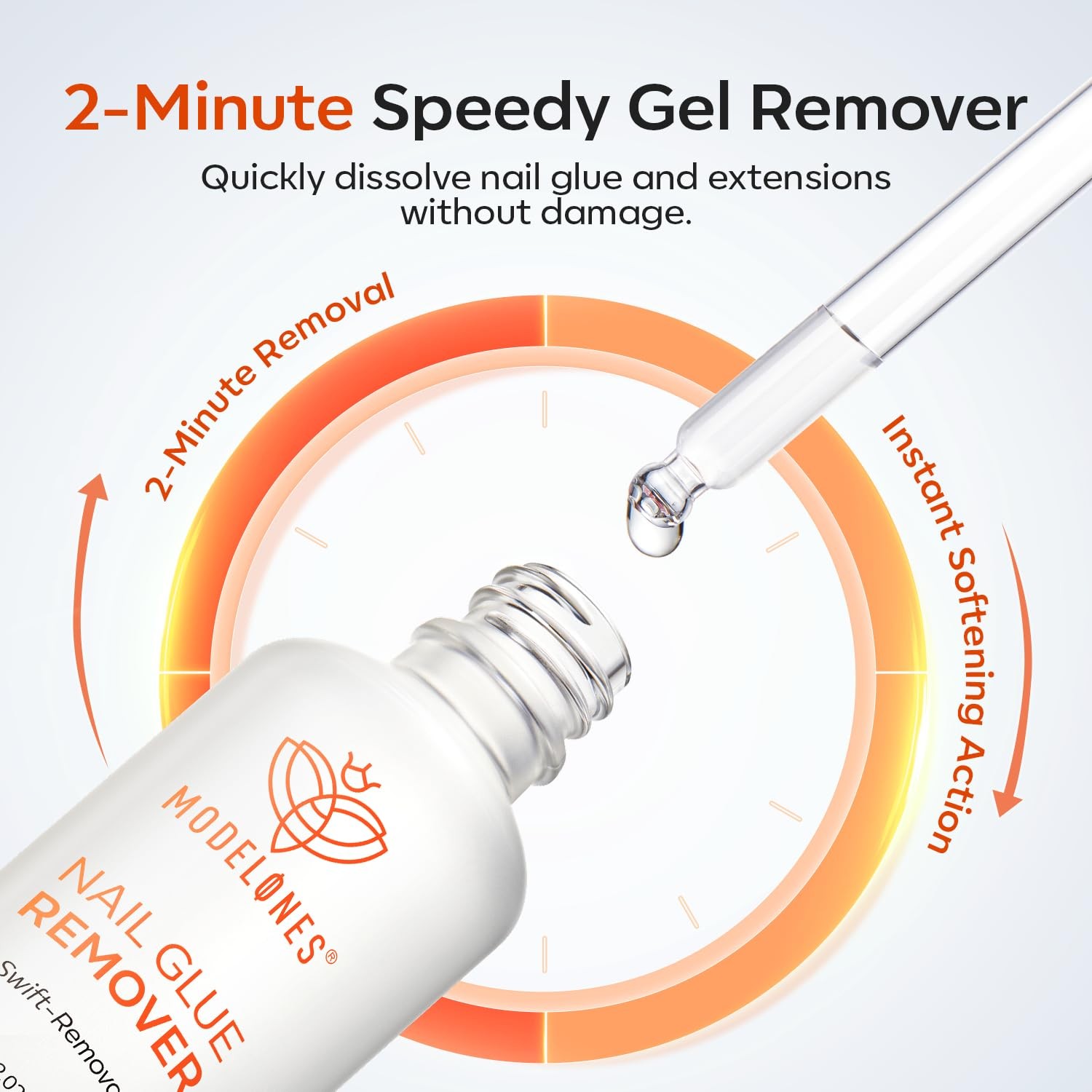 Modelones 50 ML Nail Glue Remover for Base Coat 1.69 Fl Oz (Pack of 1), Clear