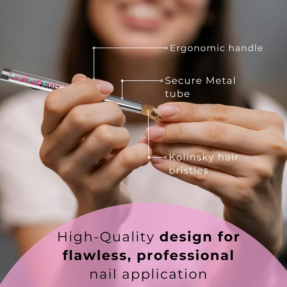 Kolinsky Acrylic Nail Brush Size 14 – Professional Nail Art Brush for Acrylic