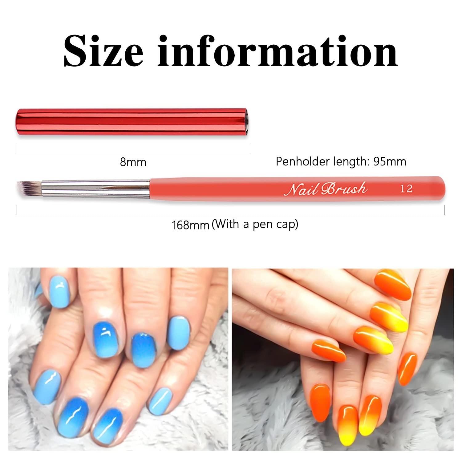 1pc Ombre Nail Brush, Acrylic Nail Art Brushes Nail Gradient Brushes Nail Pai…