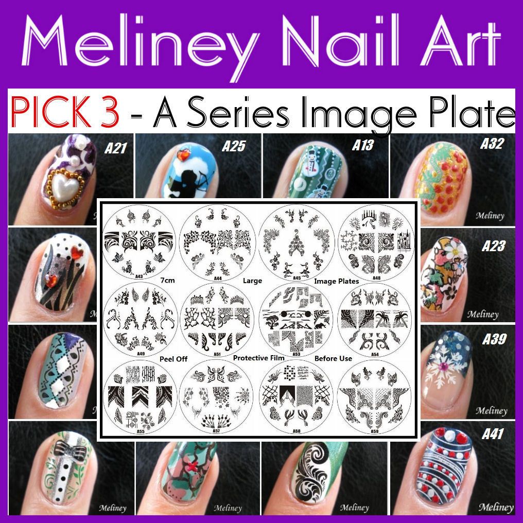 PICK 3 – A Series Image Plate of Your Choice for Stamping Nail art Designs XL