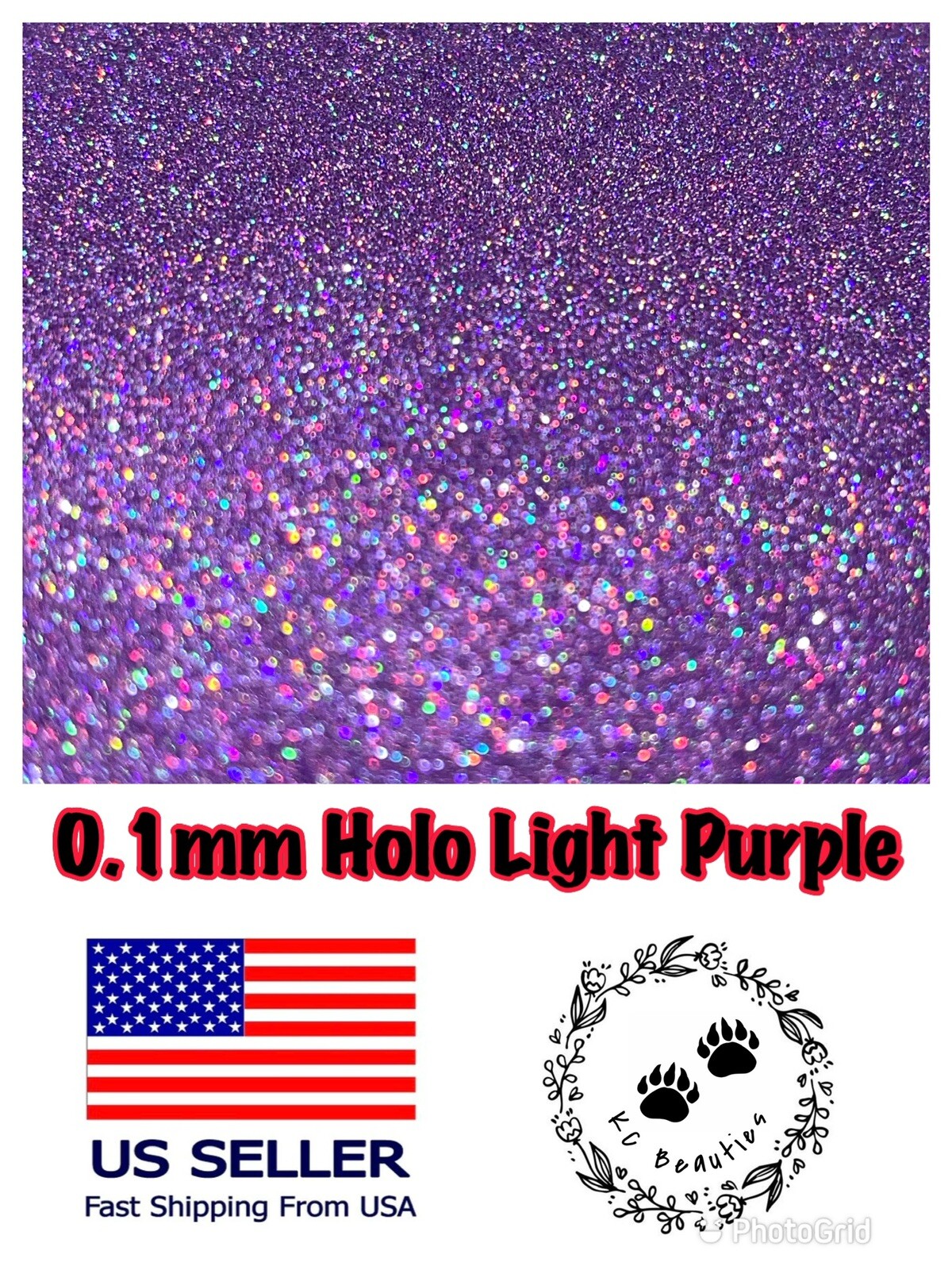 Solvent Resistant Holographic Light Purple Epoxy Resin NailArt Tumbler 1oz 0.1mm