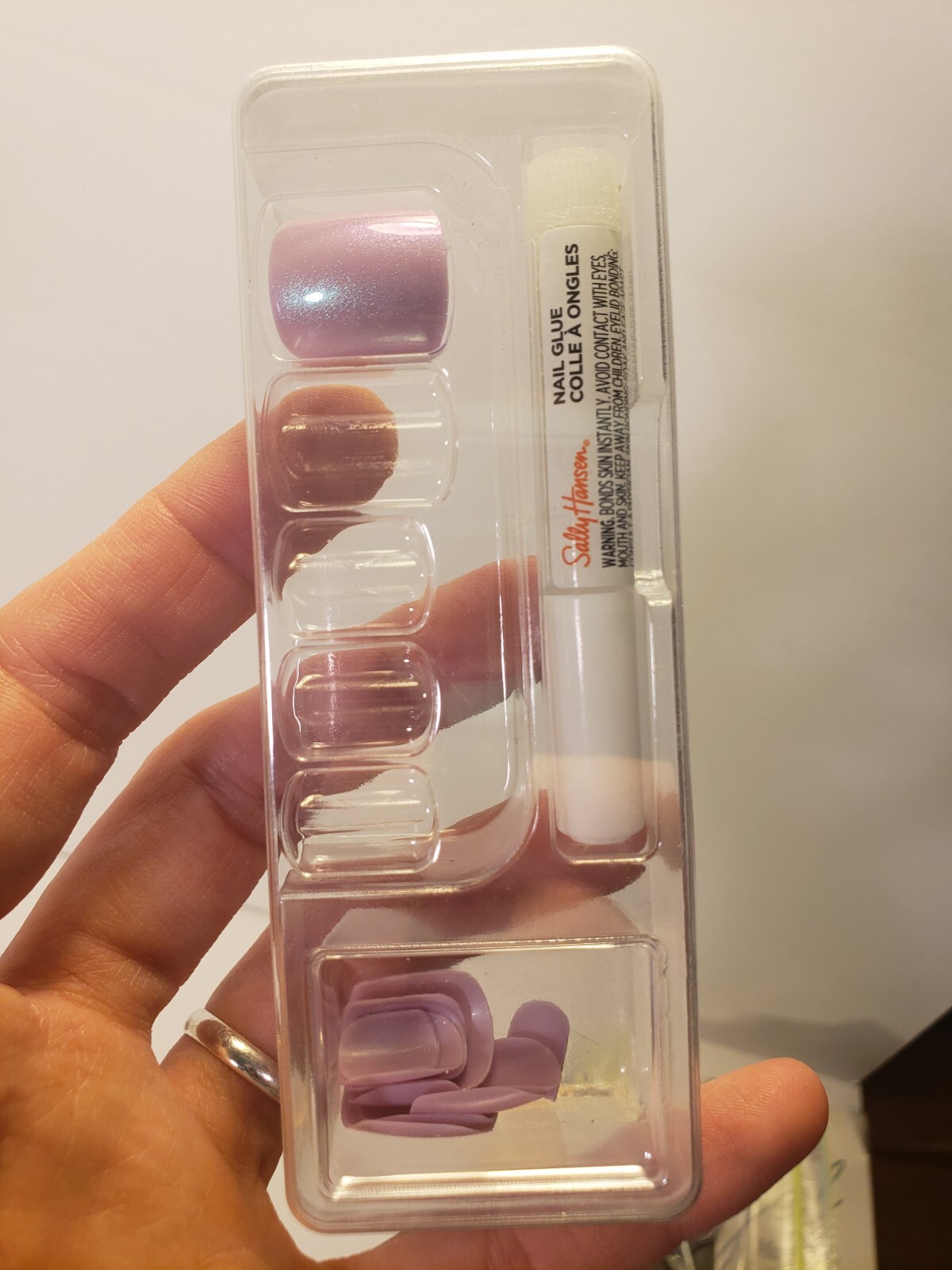 3 Sets Ready To Wear Home Press On Fake Nails Purple Mauve/Pink Green/Blue Diy