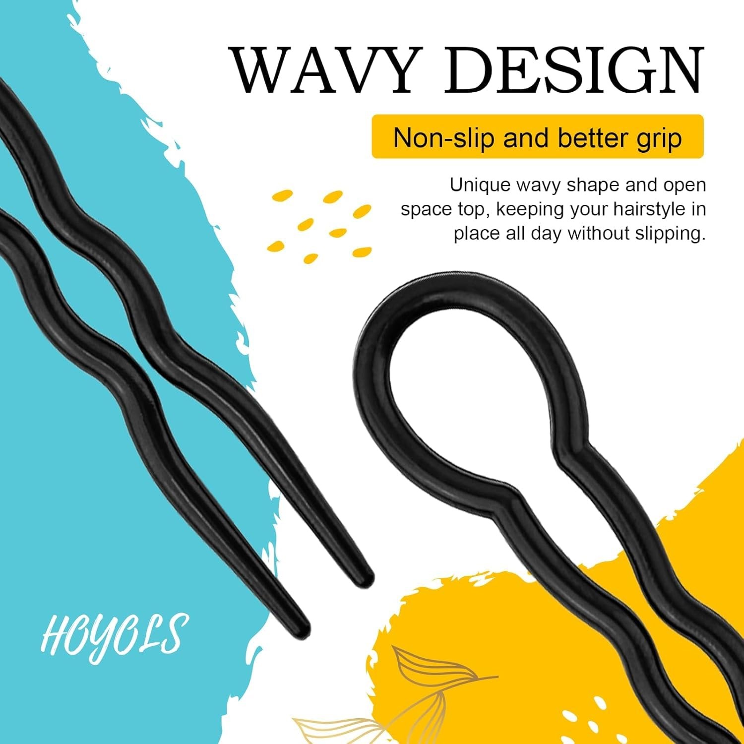Hoyols 12 Pcs French Hair Pins for Women, 3.5 12 Count (Pack of 1), Black