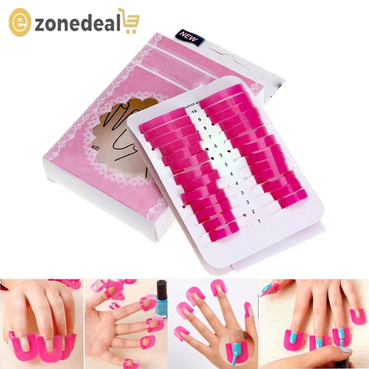 26 Pcs 10 Sizes U Curve Shape Nail Protector, PVC