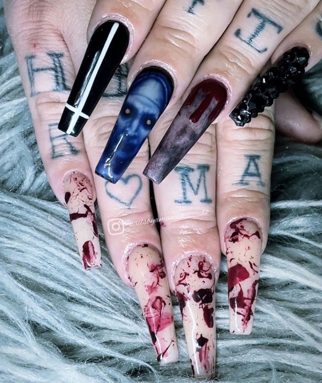 Chucky Jason Horror movie Halloween Nail decals scary nail Waterslide Stickers