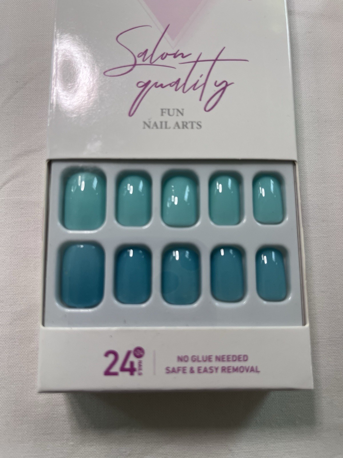 Vamony Press-On Nails Glossy Multicolor Oval & Square Full Cover No Glue Needed
