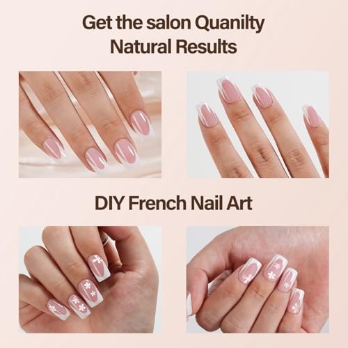 Vansiho Deep French Gel Nail Tips, 150Pcs Short Square Gel Nail Tips, Pink