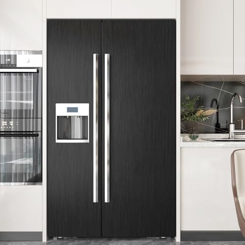 Black Stainless Steel Wallpaper Peel and Stick Backsplash Refrigerator Wrap | Me
