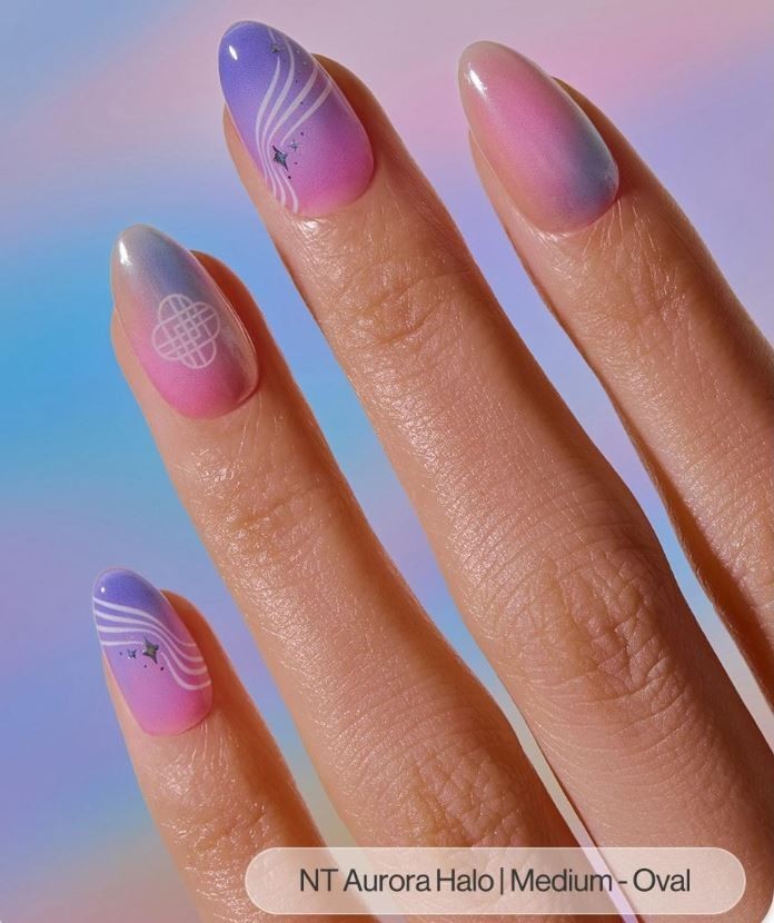 ohora Real Gel Nail Tips Aurora Halo Press On Nails Semi Cured Gel