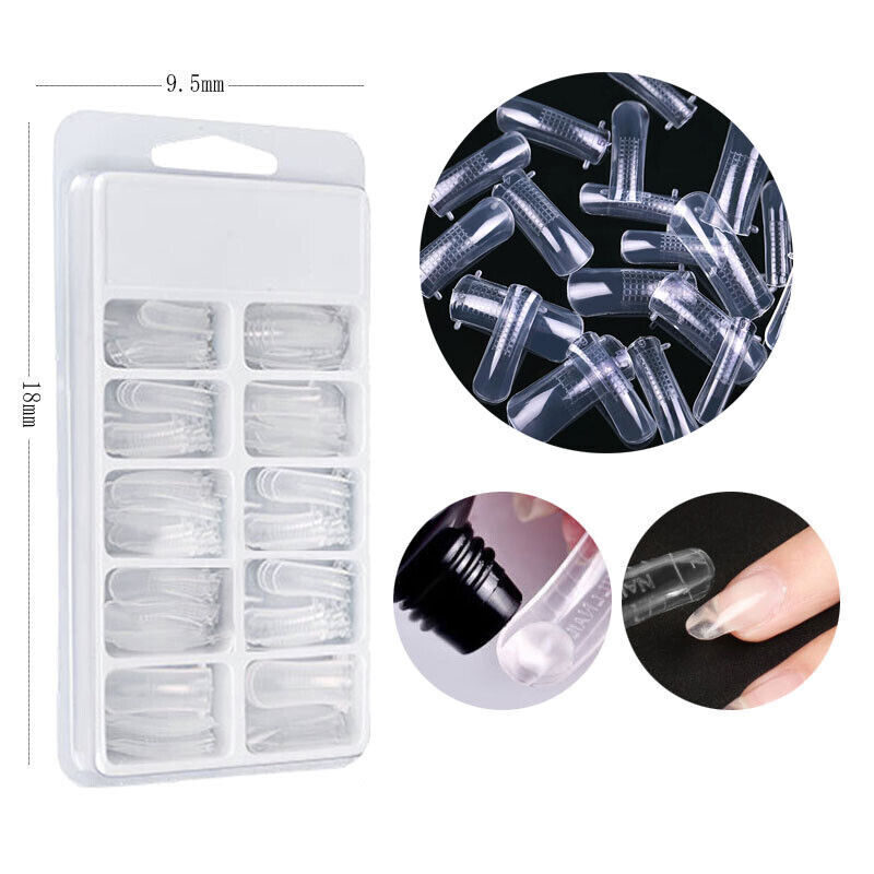 100 Pcs Quick Building Mold False Nail Tips Extension Forms Art Manicure Tool ~