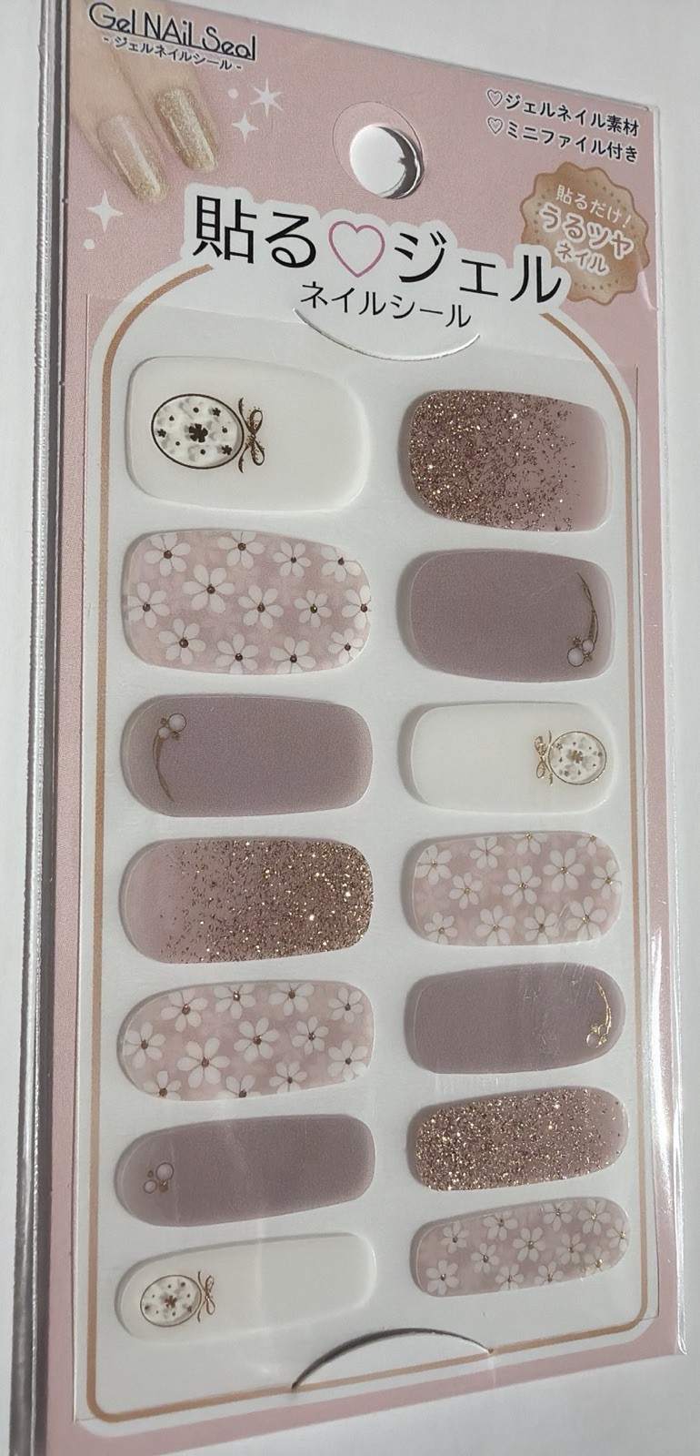 Japanese Luxury Floral Gel Nail Stickers Glossy Finish NS-03