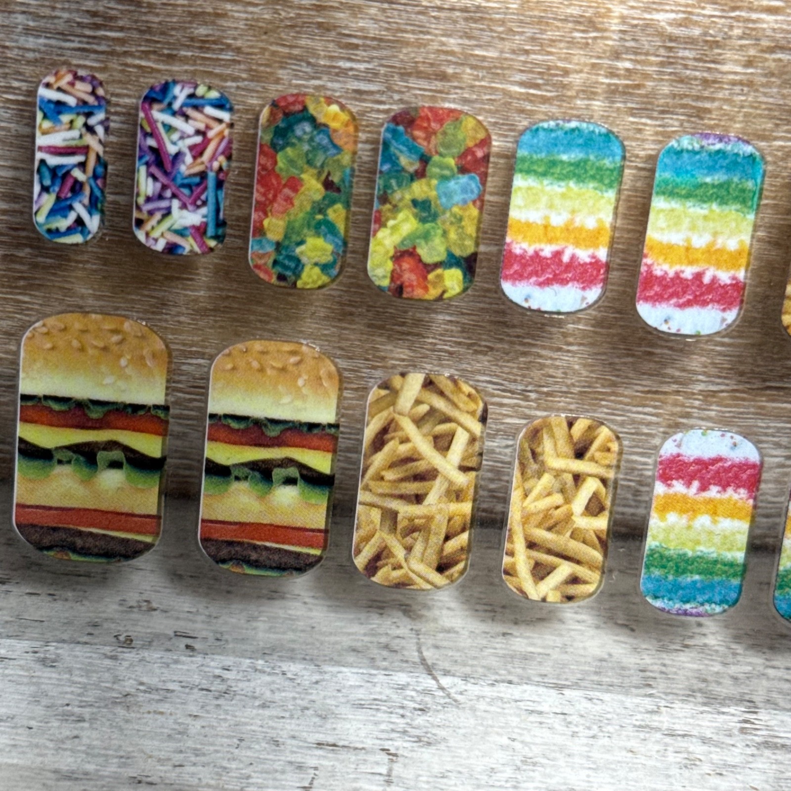 Lot of 2 Style.Lab By Fashion Angels 40 Nail Stickers: Cats, Hamburgers, Fries