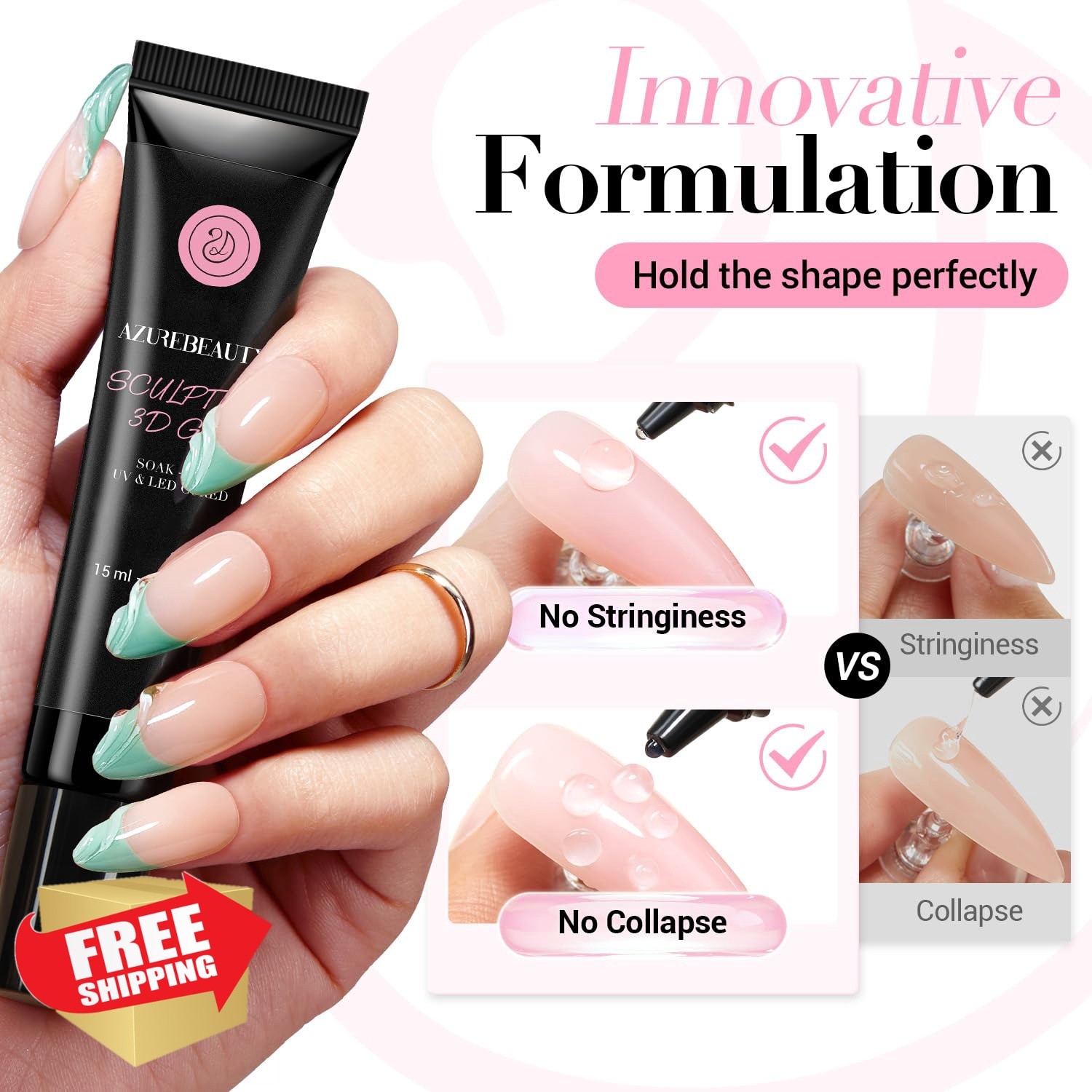 AZUREBEAUTY 3D Gel Nail Art Sculpting Molding Carving 15g