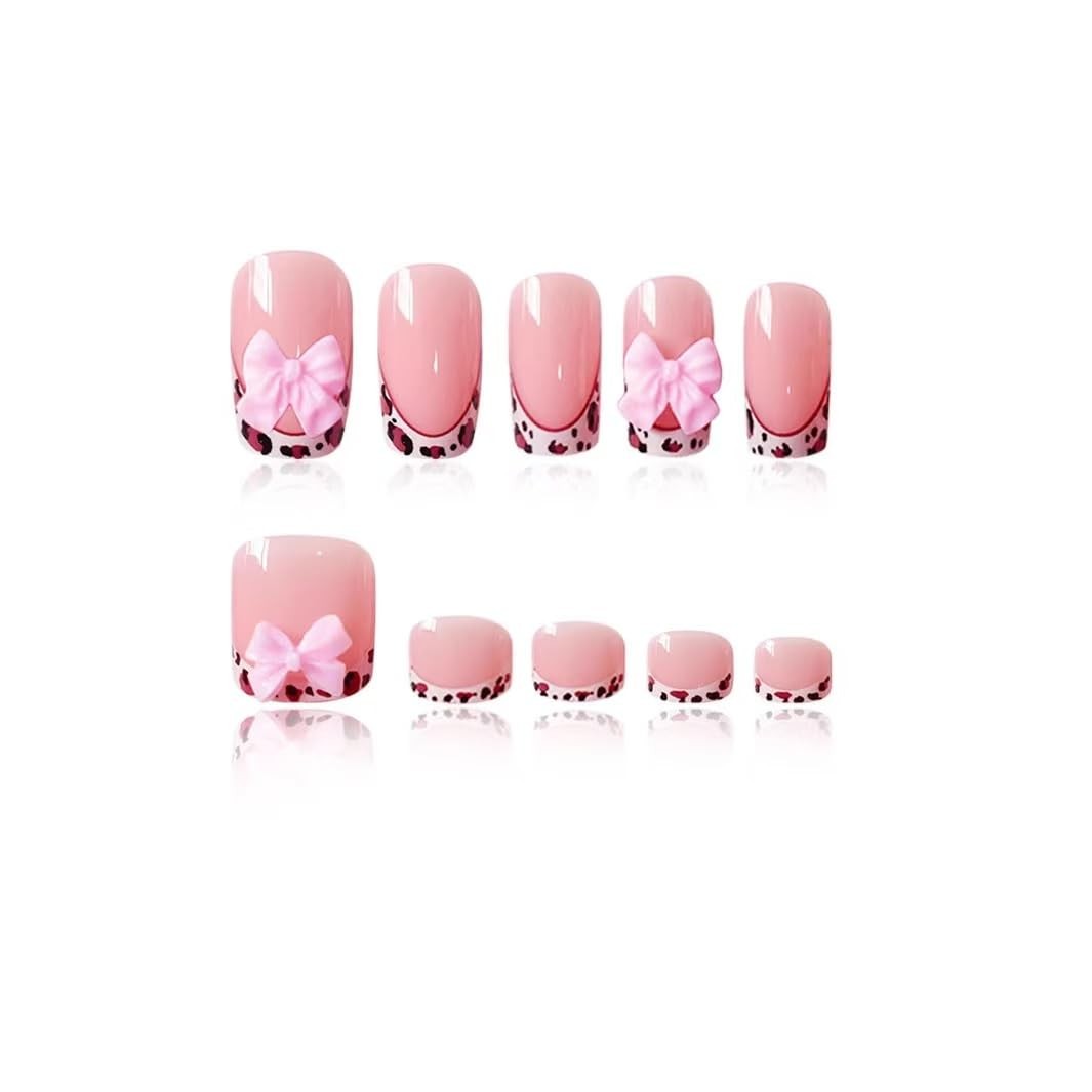 48 Pcs Square Press on Nails and Press on Toenails Set, French Tip False Toe …