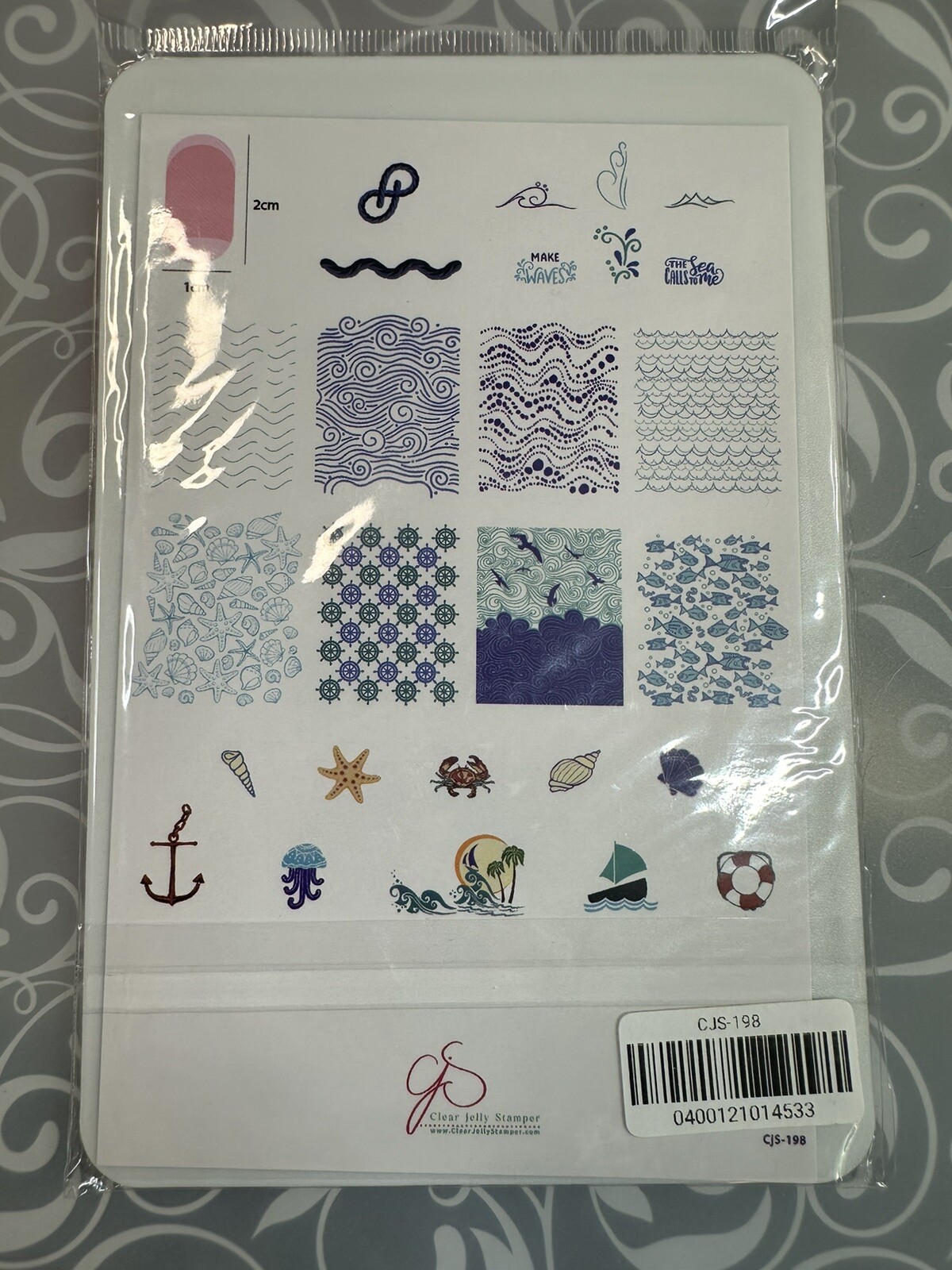 Clear Jelly Stamper CJS-198 Nail Stamping Plate