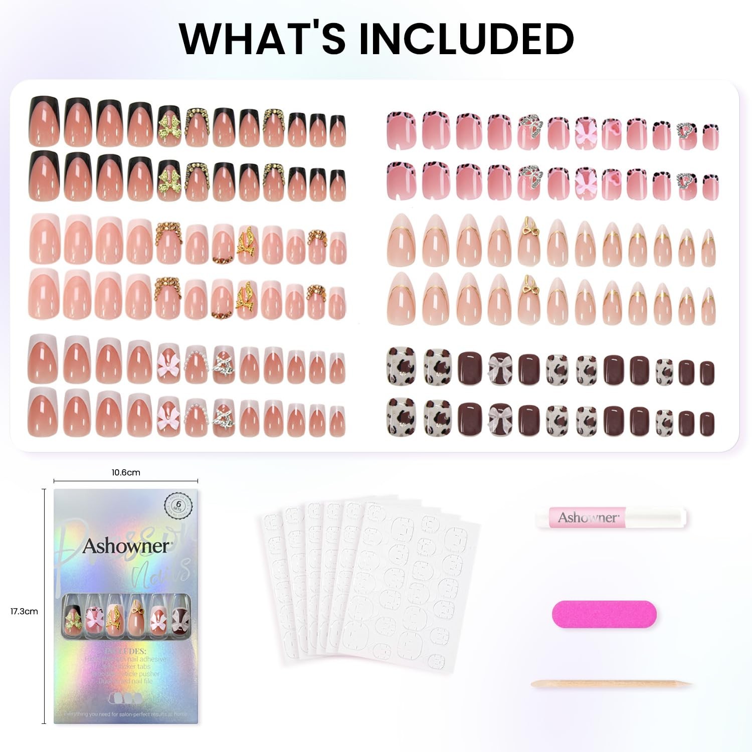 Reusable Press on Nails | Stick on Nails 12 Sizes-6 Styles