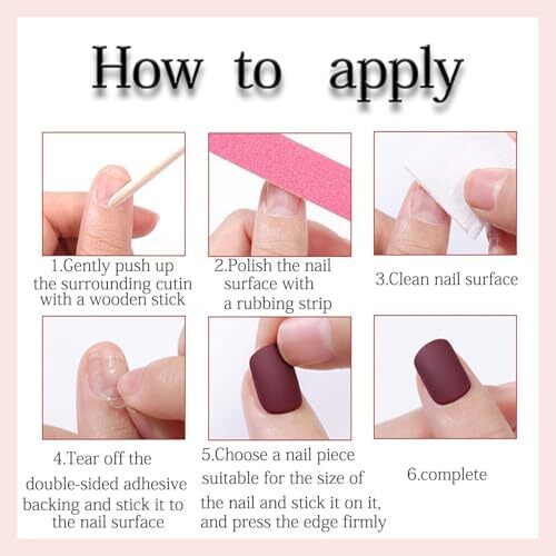 Square Press on Nails Medium Square Fake Nails 1 Fl Oz (Pack of 24) Style-6