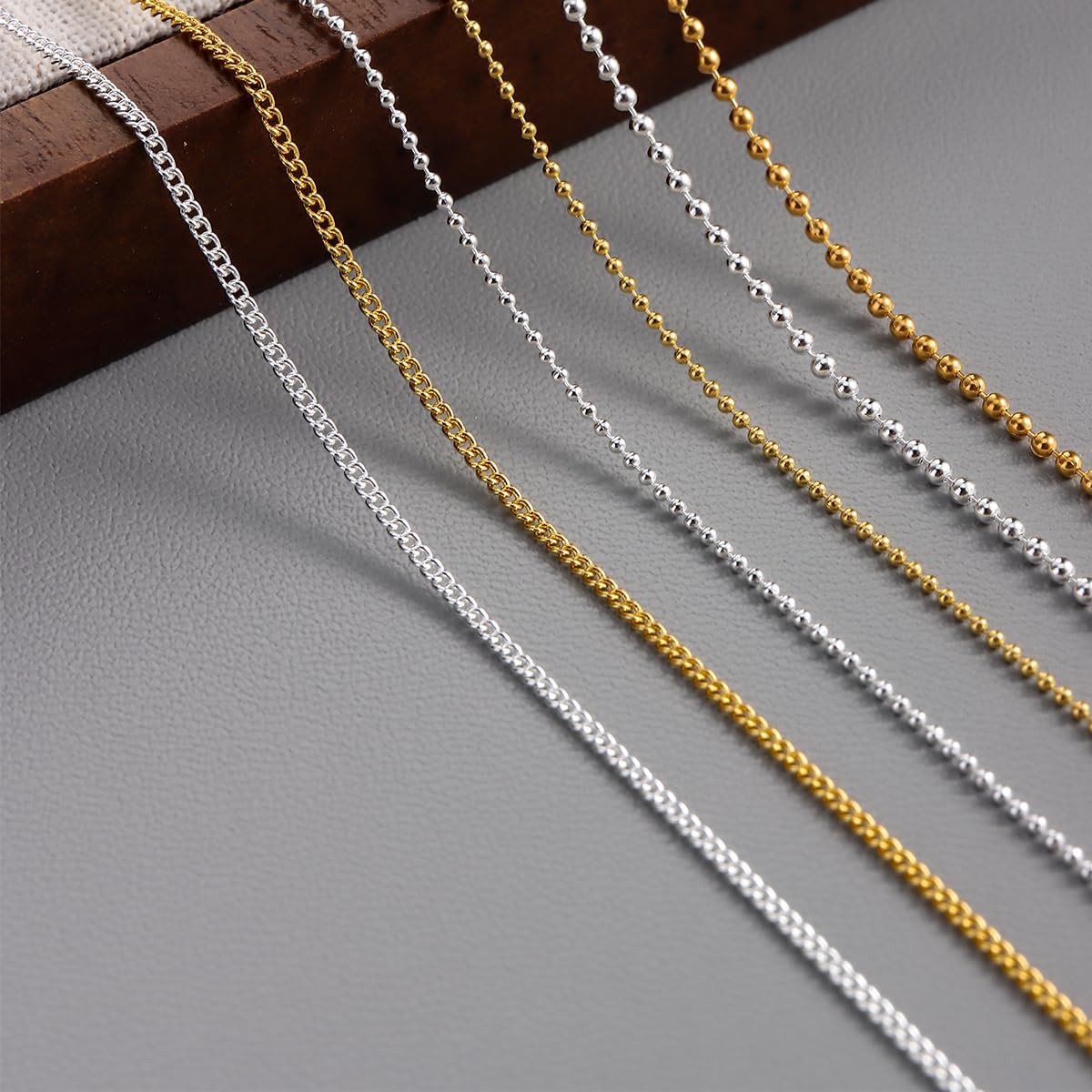 12 Strips Nail Chain Charms, Metal Bangle Nail Art Chains 3D Gold Silver Fren…