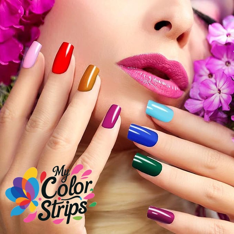 Full Size Nail Wraps Stickers Polish Look Art Self Stick Strips USA