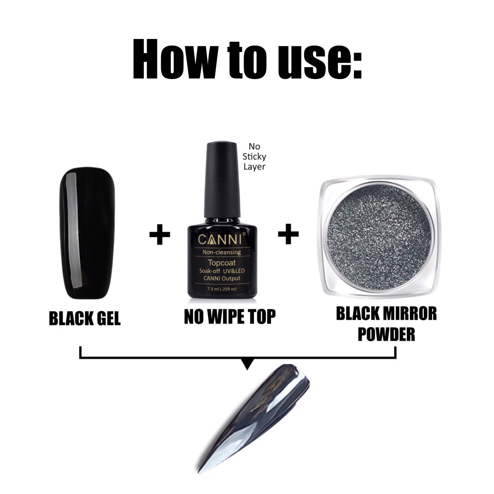 BLACK Nail Mirror Powder NEW ARRIVAL Real A+ Grade Chrome Effect Pigment (y10)