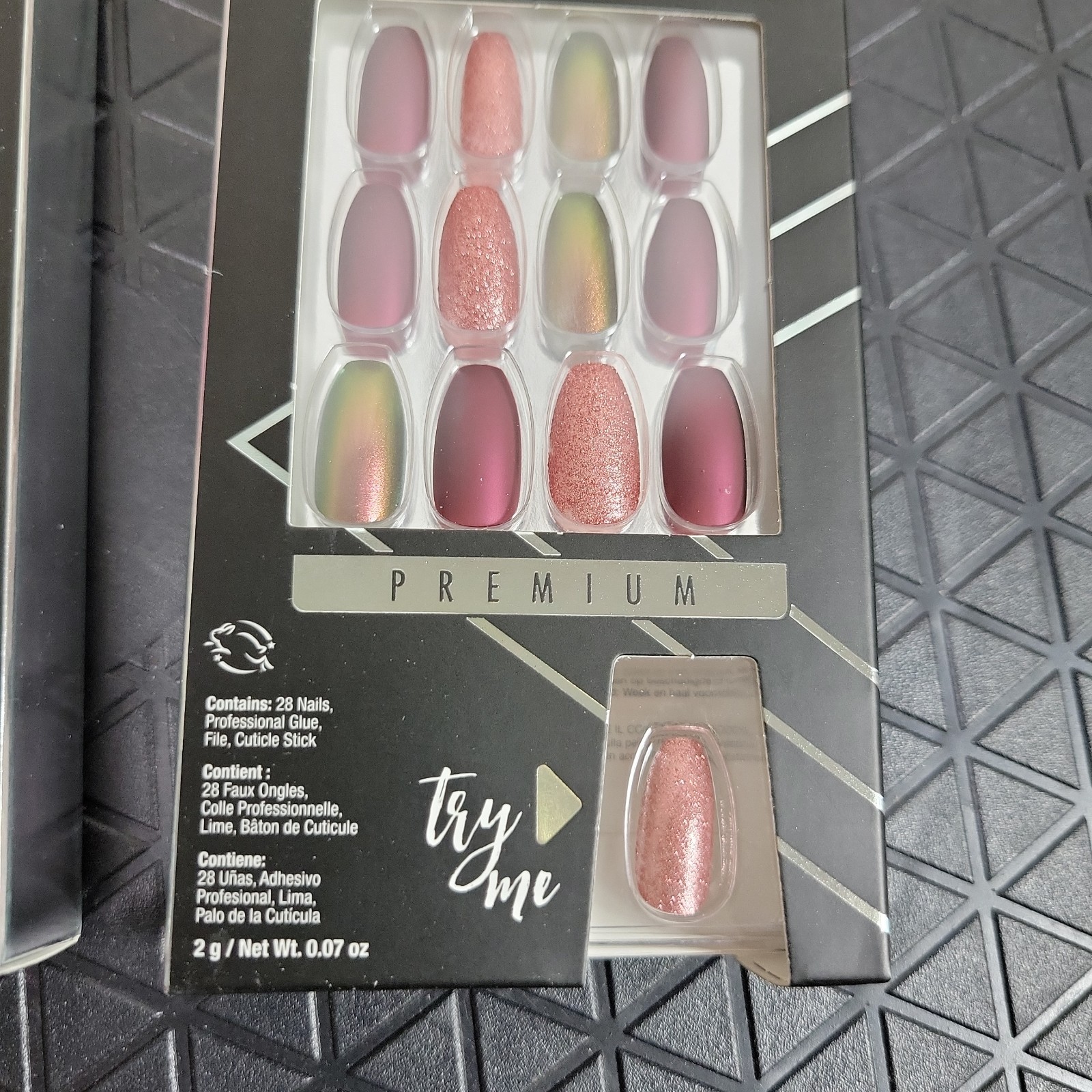 Lot of 3 Ardell Nail Addict Premium Artificial Nail Set – 75890.2 Red Cateye