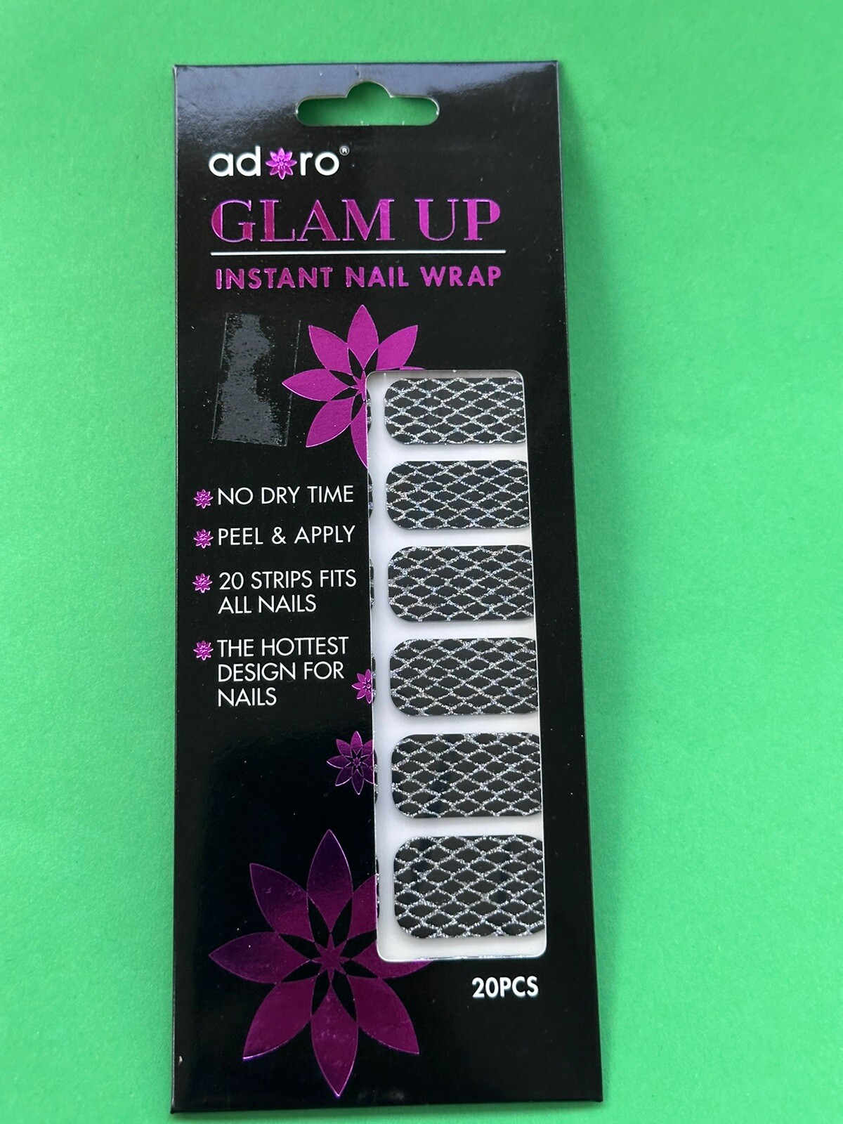20 Strips In a Pack Instant Nail Wrap, Peel and Apply, Hottest design Brand New.