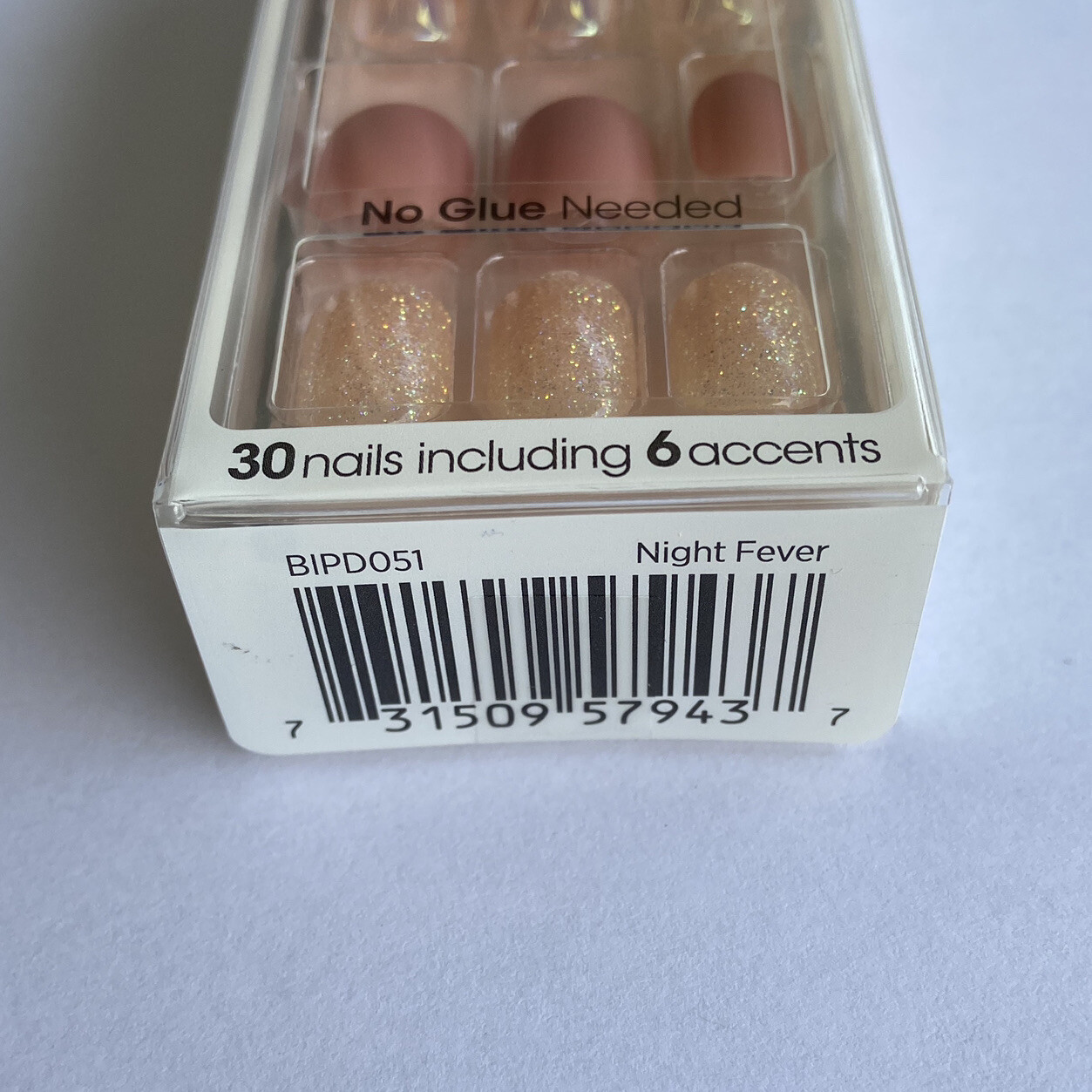 NEW Kiss Nails Impress Press On Manicure Short Gel Matte Pink Glitter Metallic