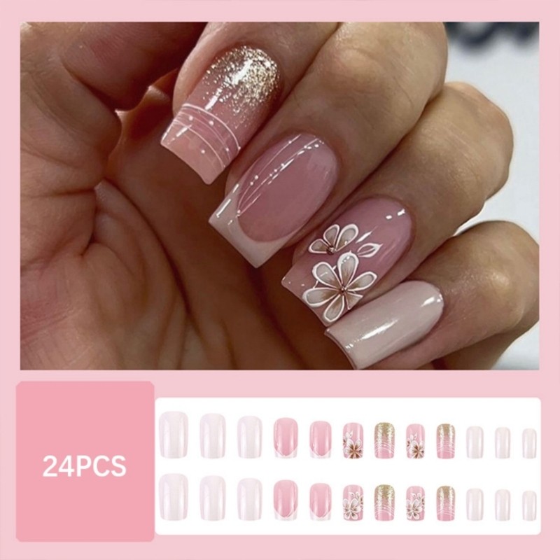 Reusable Winter Press On Nail Snowflake Design Quick Adhesive Not Needed Tool