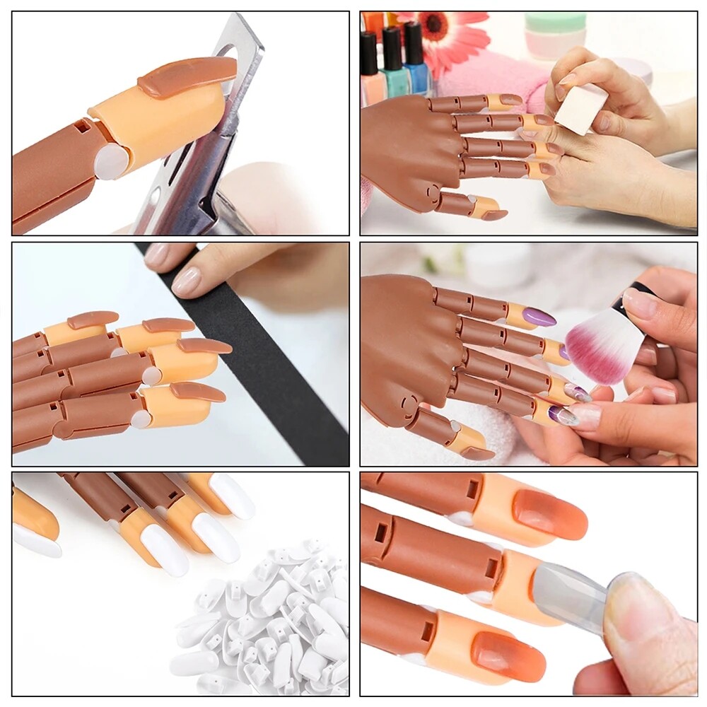 nail tip Professional Flexible Plastic Practice nail training hand with Manicure
