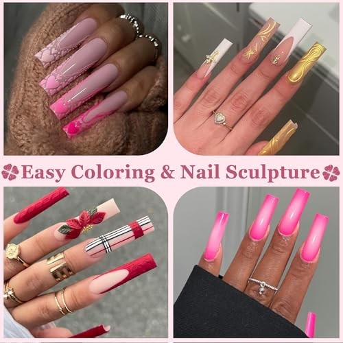 XXL No C Curve Square Flat Nail Tips, 240pcs XXL Square Nail Tips Full Cover