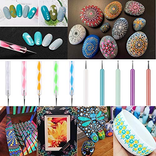 10Pcs Art Dotting Tools for Nail Art, Ball Tip Clay Tools Sculpting Pattern T…