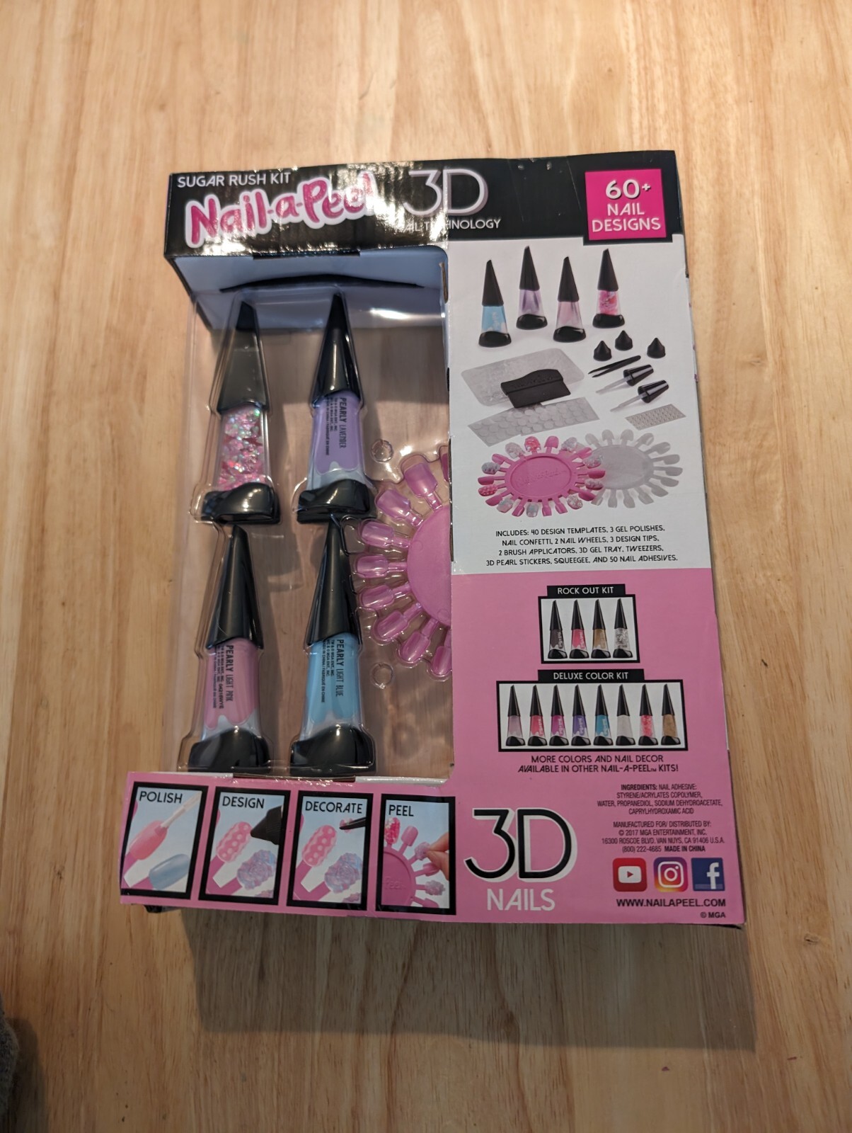 new 3d nail art manicure tip diy decoration polish nail-a-peel sugar rush kit