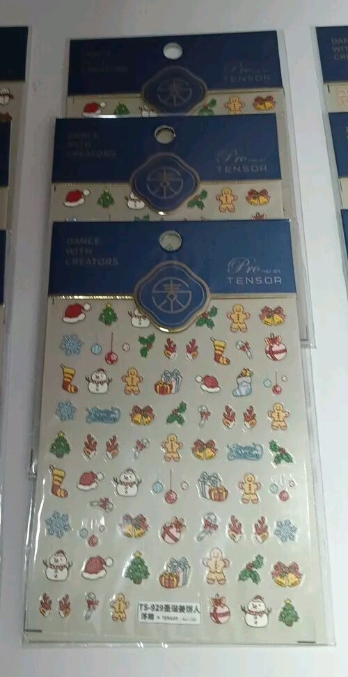 12 Sheets Christmas Nail Art Stickers Decals Self-Adhesive Pegatinas Uñas Navida