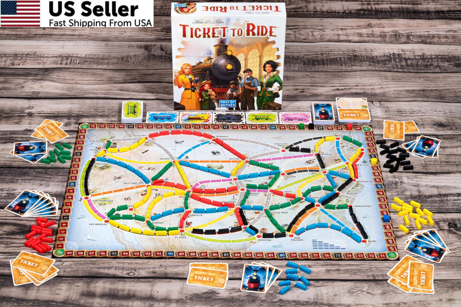 Asmodee Ticket to Ride Board Game 2025 Refresh Cross-Country Adventure FROM USA