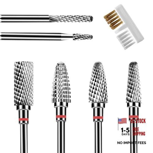 6Pcs Nail Drill Bits Set Professional, 3/32” Electric Nail 6 PCS (F-New) 6.0