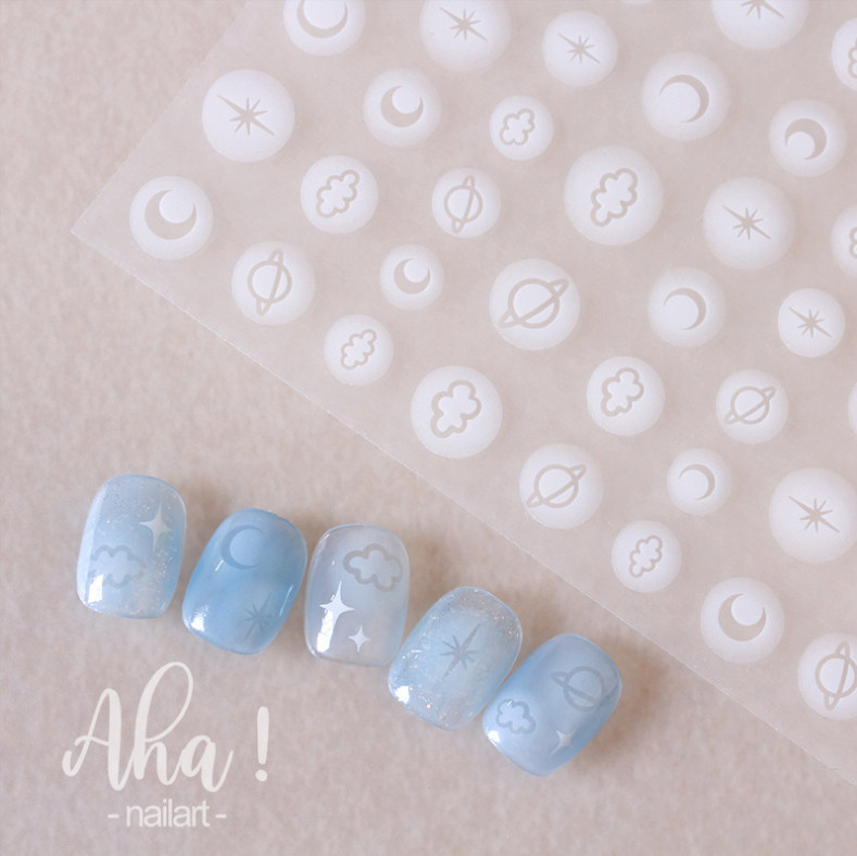 Butterfly Nail Art Stickers Decals Translucent Star Heart Self-Adhesive NH19
