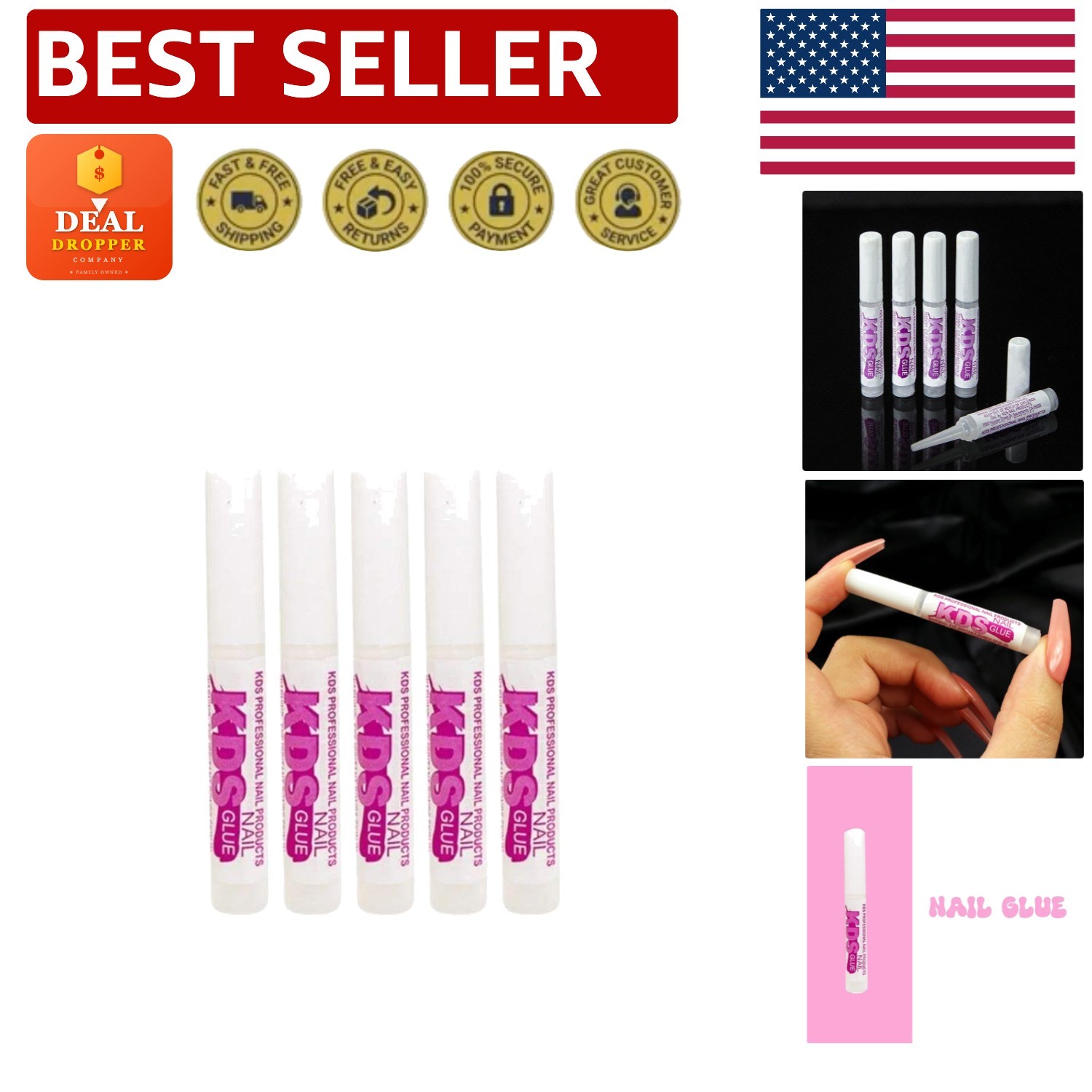 Nail Tip Glue 5pcs – Moisture-Resistant, Fast Drying Adhesive for Art