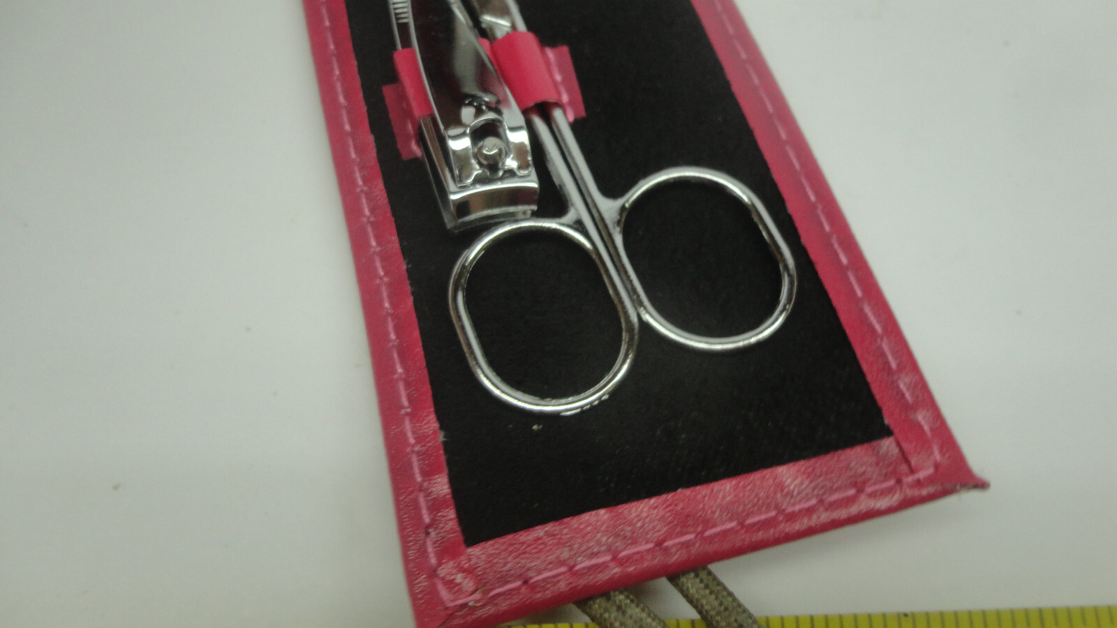 6 Pc Manicure Set w/pink faux leather travel carry pouch Macys ~Lot of 12 Sets~