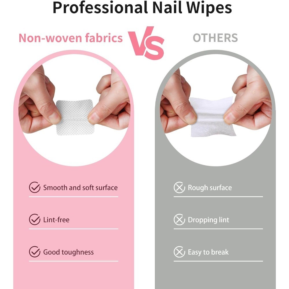 Nail Cotton Pads 200 Count with Pull Down Pump Dispenser Soft Absorbent Non