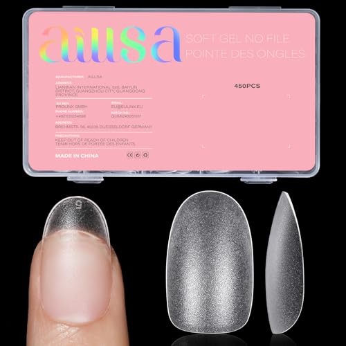 Nail Tips 450PCS Matte Full cover Nails Tips Acrylic Gel Clear No Short Oval