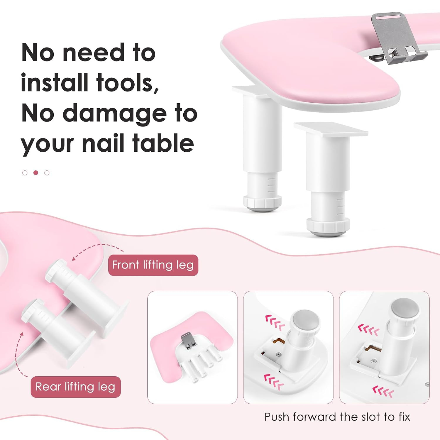 Arm Rest for Nails Tech: Adjustable Height U Shaped Nail Hand Rest Stand PU Leat