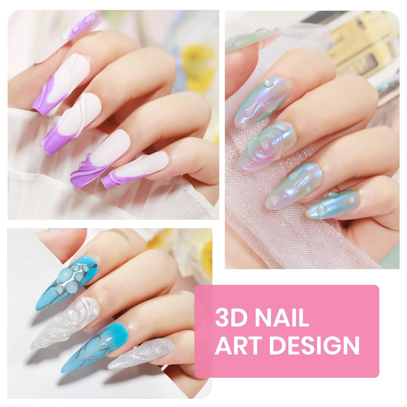 MIZHSE Sculpting Gel for Nails, Clear 3D Nail Art 15g, 5D Carving